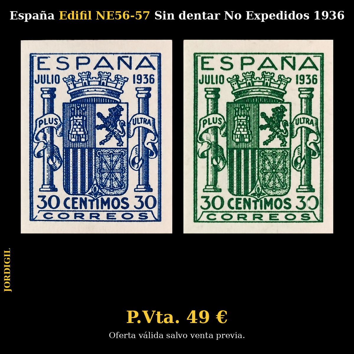 España · Edifil NE56-57 Sin dentar